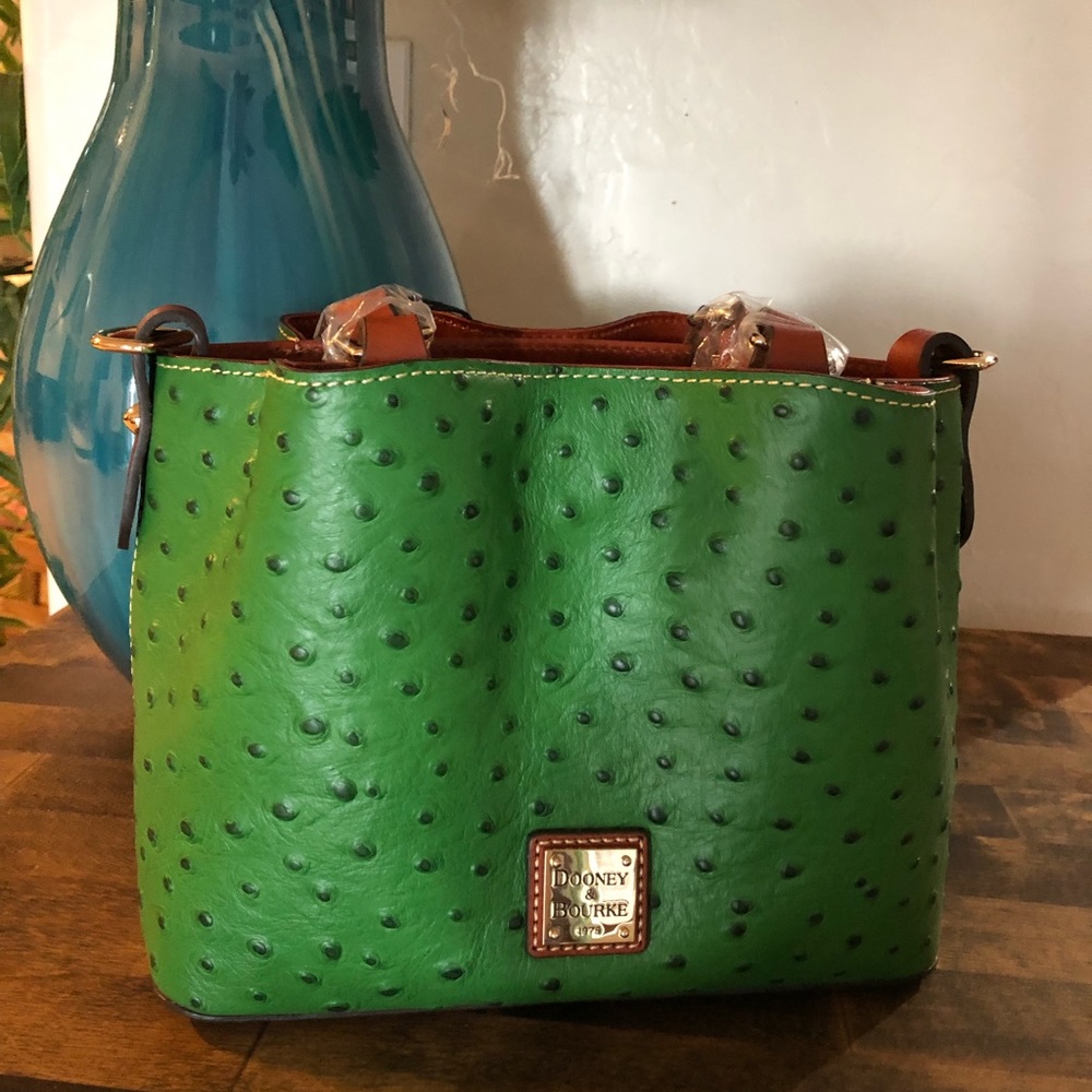 Dooney and Burke Ostrich Mini Barlow Top Bag